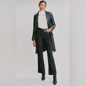 Reformation Georgia Pinstripe High Rise Flare Jeans Size 26 Luxury designer
